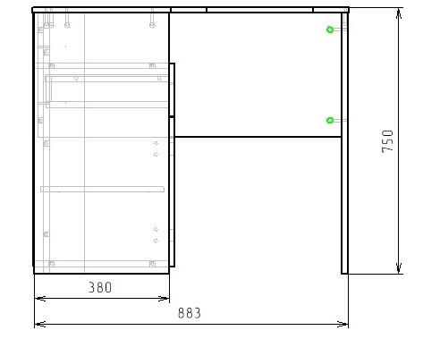 Стол угловой Твое 1160 мм (левый)