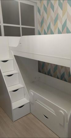 Кровать 2-х ярусная Умка-3 (гаскон пайн + белый) от Династия Kids