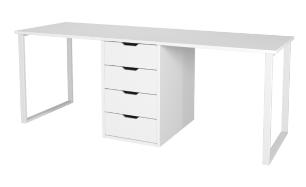 Стол Дуэт 1800 мм (белый + опоры белые) от Династия Kids