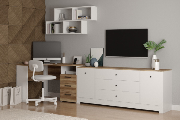 Набор мебели для школьника (стол + полка + тумба)