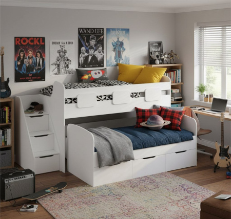 Кровать 2-х ярусная Городок (цвета разные) 190х90 + 180х80 от Династия Kids