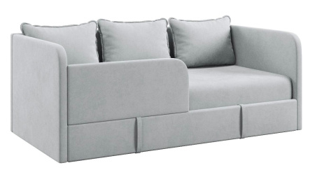 Диван-кровать Кэви 165х75 (всё в комплекте). Велюр Velutto 51 (серый)