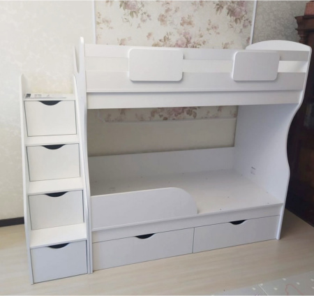Кровать 2-х ярусная Альфа Мини 180х80 с бортиком от Династия Kids
