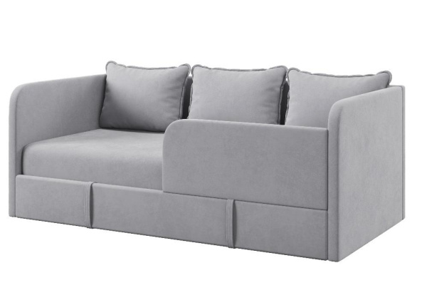 Диван-кровать Кэви (всё в комплекте). Велюр Velutto 49 (серый)