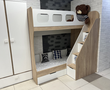 Двухъярусная кровать Умка-7 (цвет белый) 190х80  от Династия Kids