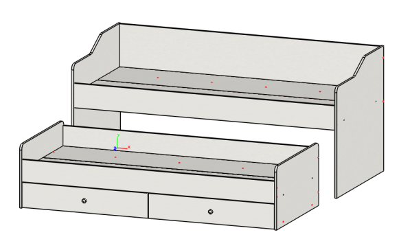 Двухъярусная выдвижная кровать Портал 200х90 + 190х80  от Династия Kids