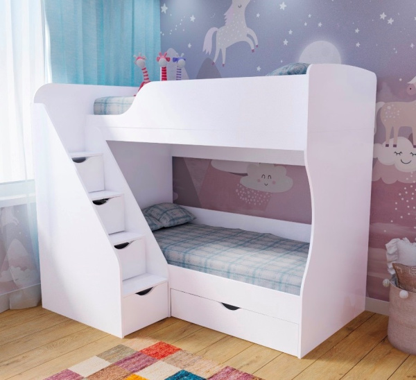 Кровать 200х90 Умка-3 (цвет белый)  от Династия Kids