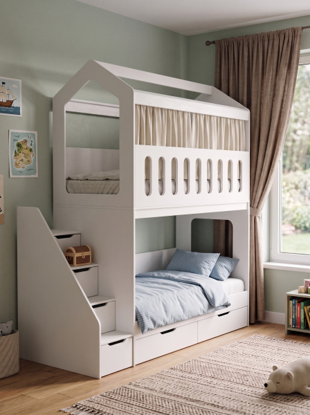 2-х ярусная кровать Остров Сокровищ 190х90 от Династия Kids