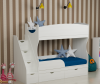 Двухъярусная кровать Альфа 190х80 с бортиком от Династия Kids