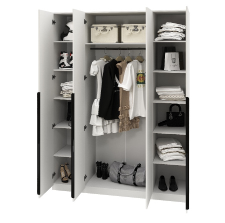 Шкаф 4-х створчатый (ручки-рейлинг) от Династия Kids