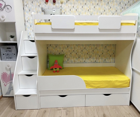 Кровать 2-х ярусная Альфа Мини 180х80 с бортиком от Династия Kids