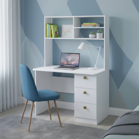 Стол коллекции Умка + стеллаж Мозаика + кровать Двушка от Династия Kids