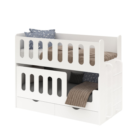 Выдвижная 2-х ярусная кровать Близняшки 180х80 от Династия Kids