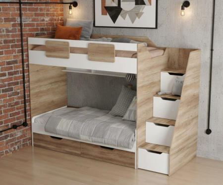 Кровать-чердак 190х90 + кровать Лайт Лофт 190х90 от Династия Kids