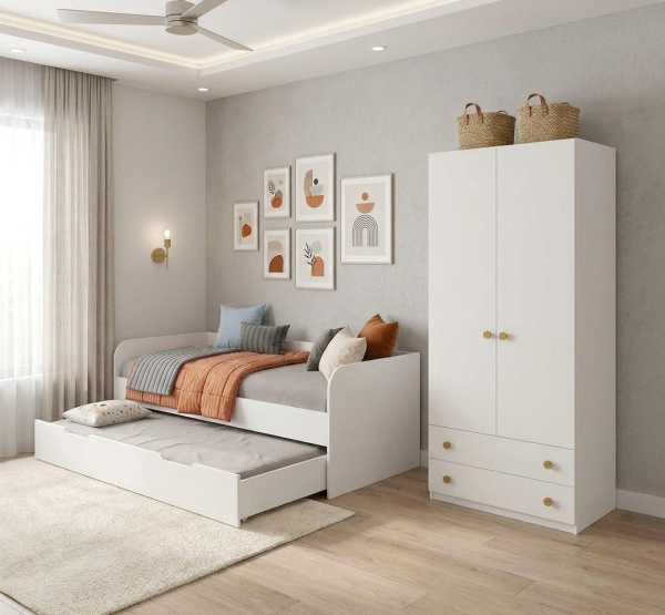 Комплект мебели: шкаф + кровать 190х90 выдвижная Дабл 