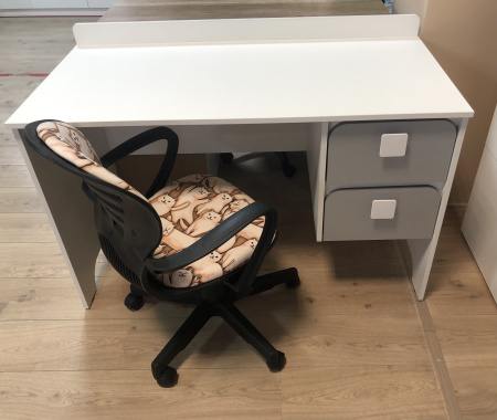 Стол Юни 120 см (серебро+белый) от Династия Kids