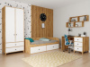 Комплект мебели Альви (кровать + стол + полка + шкаф) от Династия Kids