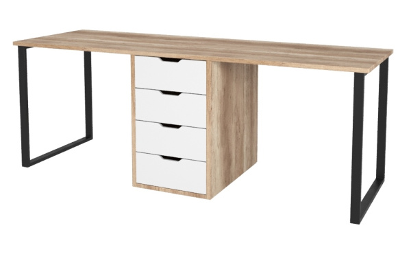 Стол Дуэт 1800 мм (дуб каньон + опоры черные) от Династия Kids