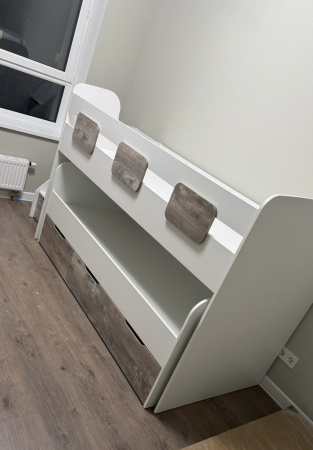 Кровать 2-х ярусная Городок (велюр + белый) от Династия Kids