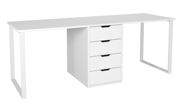 Стол Дуэт 1800 мм (белый + опоры белые)