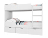 Двухъярусная кровать Малыши Двойняшки 180х80 (цвет белый) от Династия Kids