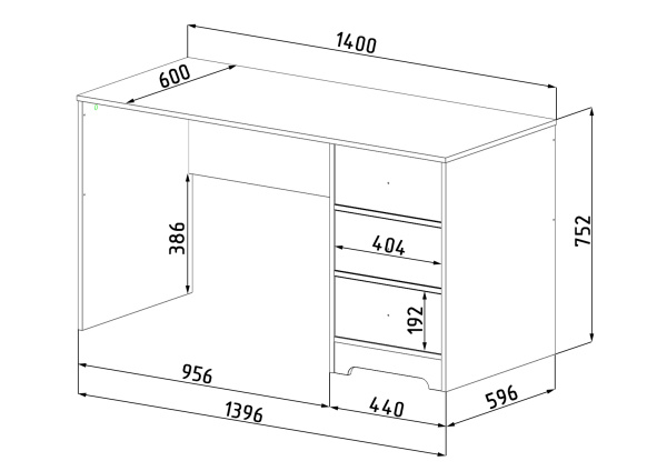 Стол 1400 мм коллекции Зефир от Династия Kids