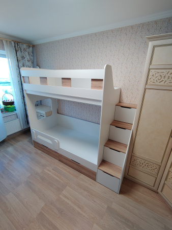 Кровать двухъярусная Твинс 190х90 (серебро + белый) от Династия Kids