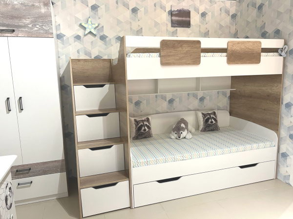 Кровать-чердак Лайт Лофт + кровать Двушка 190х90