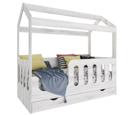 Кровать Теремок 160х80 (дуб шавиниган) с ящиком от Династия Kids