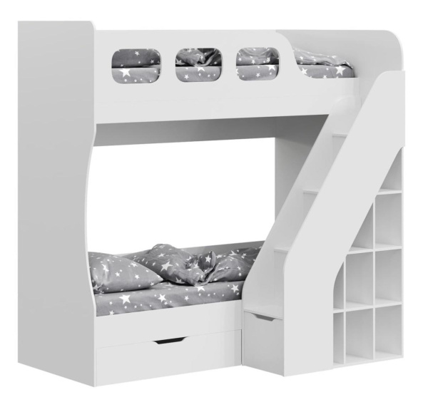 Кровать двухъярусная 190х80 Умка-4 (цвет белый)  от Династия Kids