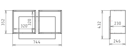 Комплект для 2 школьников: стол Дуэт 2200 мм + настенные полки Квадрат-2 (2 шт) от Династия Kids