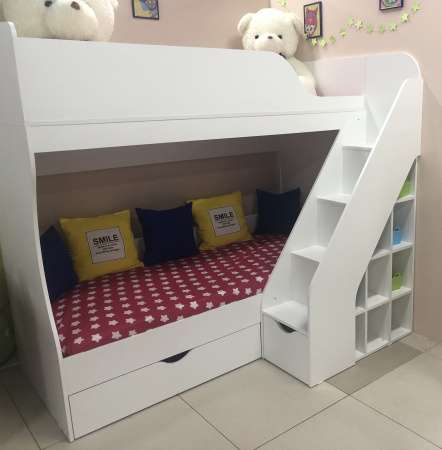 Двухъярусная кровать 180х80 Умка-2 (цвет белый)  от Династия Kids