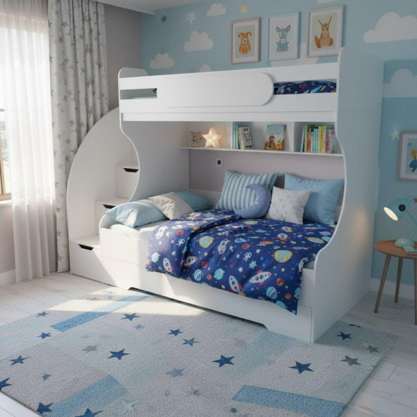 Кровать Биг (цвет белый) 200х90