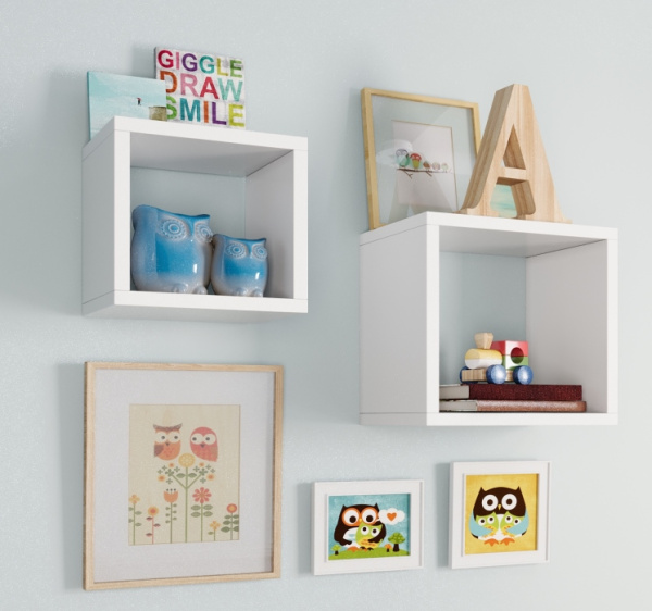 Комплект Полок 22 мм Куб-1 + Куб-2 (цвет белый)