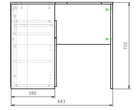Стол угловой (вяз швейцарский) левый/правый от Династия Kids