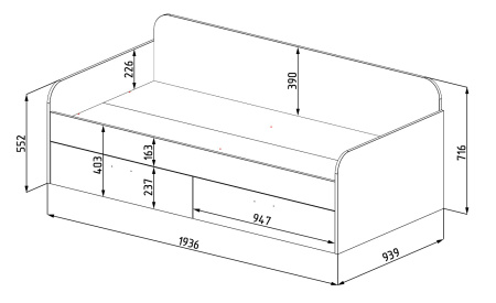 Кровать-чердак Цветы-4 + кровать Цветы-6 от Династия Kids