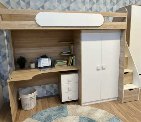 Кровать-чердак Колледж-2 (цвета разные) 200х90 от Династия Kids