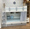 Двухъярусная кровать Фортуна (серебро + белый) 180х80 от Династия Kids