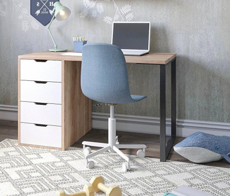 Стол Соло 1200 мм (дуб каньон + белый)  от Династия Kids