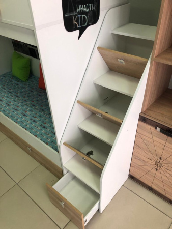 Кровать двухъярусная Фортуна-2 (дуб сонома+белый) 180*80 от Династия Kids