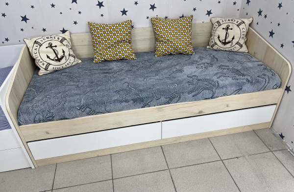 Кровать Джуни 190х80 (цвет: белый) с ящиками