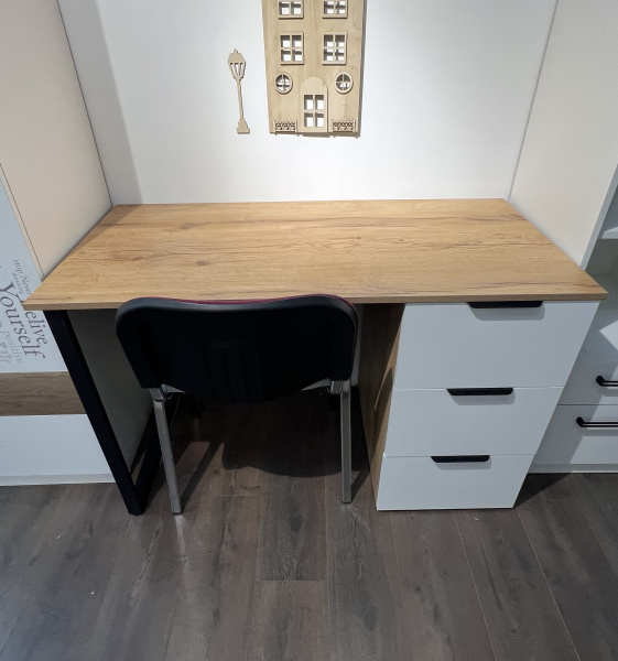 Комплект для 2 школьников Брайт Золотистый (2 полки + стеллаж-перегородка + 2 стола) от Династия Kids