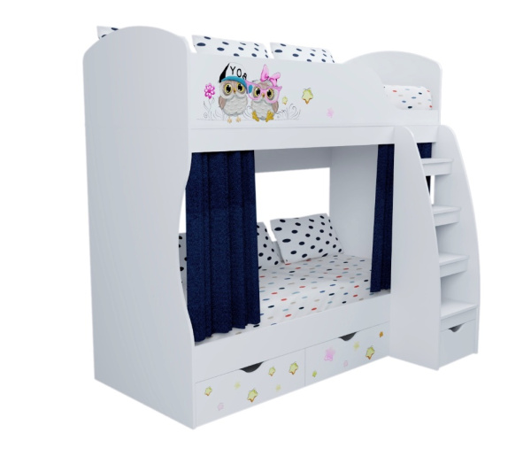 Кровать двухъярусная Совята 180*80