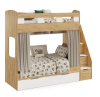 Кровать 2-х ярусная Твинс 190х90 (корпус дуб золотистый + фасады белые) от Династия Kids
