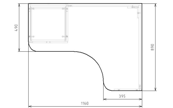 Стол угловой Твое 1160 мм (левый)