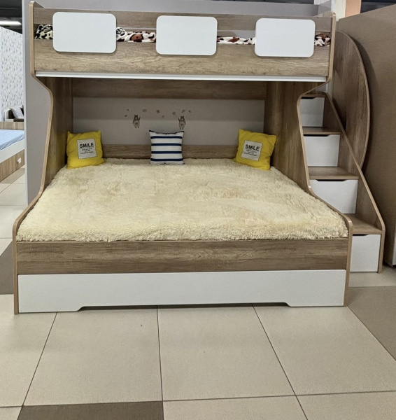 Кровать 3-х ярусная МЕГА ПРЕМИУМ (правая/левая) 120х200. Акция!