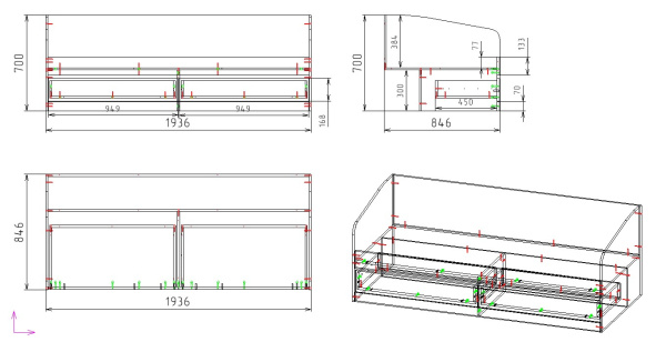 Кровать Джуни 190х80 (цвет: белый) с ящиками