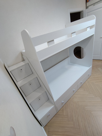 Кровать двухъярусная 160х80 Юниор-1 (цвет белый) от Династия Kids