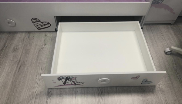 Двухъярусная кровать коллекции Модница (левая). Верх 190х80, низ 190х90  от Династия Kids