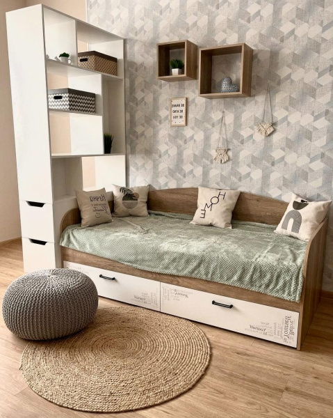 Стеллаж-перегородка + кровать коллекции Твой Стиль 